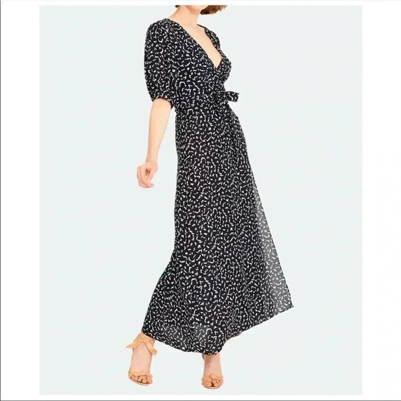 MISA Andrea Puff Sleeve Wrap Dress Size XS - Picture 6 of 10